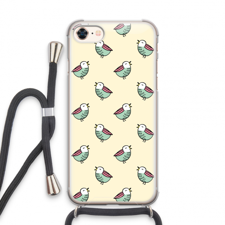 Vogeltjes: iPhone 7 Transparant Hoesje met koord