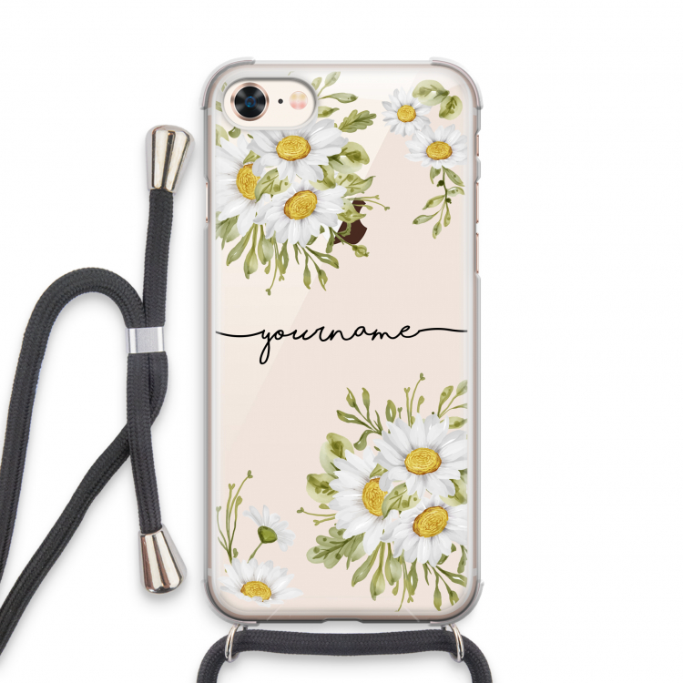 Daisies: iPhone 7 Transparant Hoesje met koord