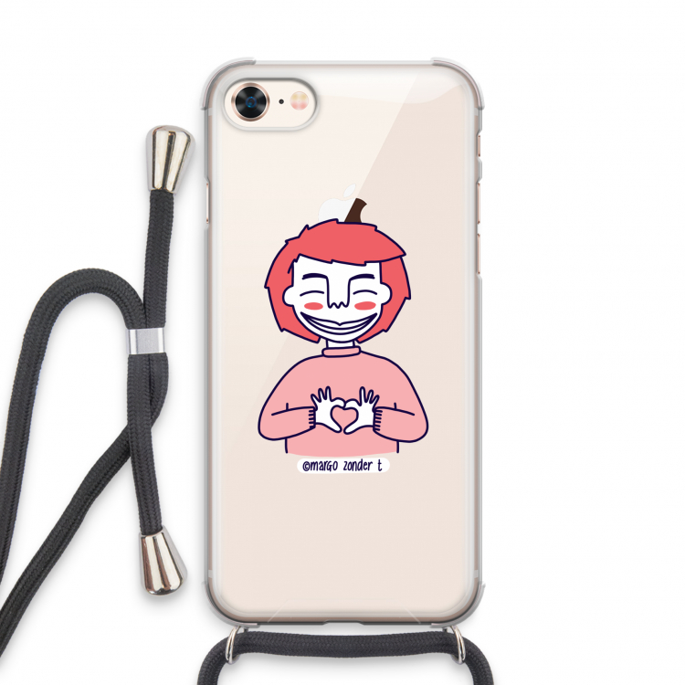 Hartje: iPhone 7 Transparant Hoesje met koord