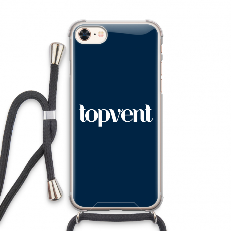 Topvent Navy: iPhone 7 Transparant Hoesje met koord