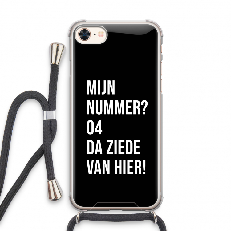 Da ziede van hier - Zwart: iPhone 7 Transparant Hoesje met koord