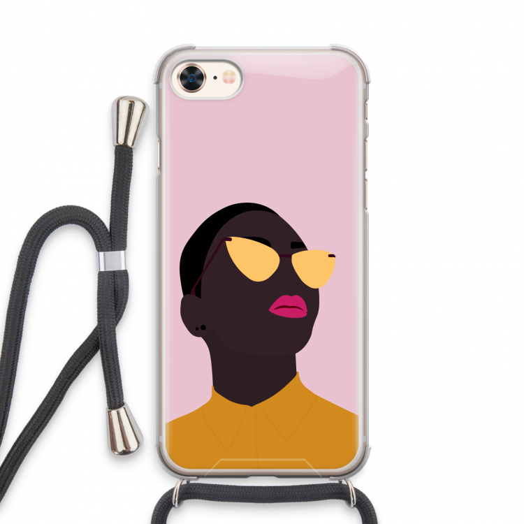 Yellow glasses: iPhone 7 Transparant Hoesje met koord
