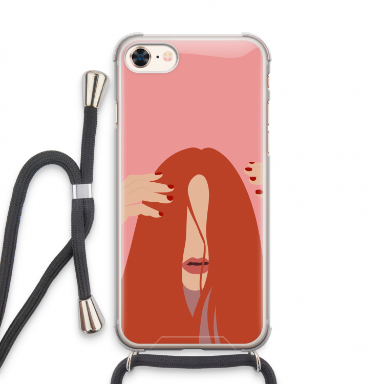 Woke up like this: iPhone 7 Transparant Hoesje met koord