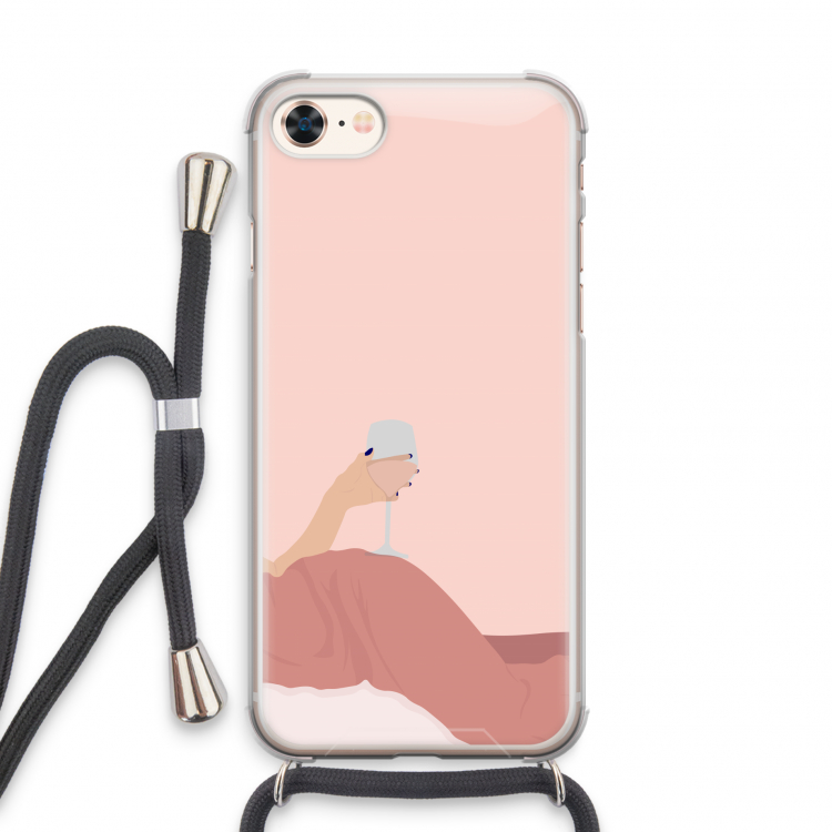 Wine: iPhone 7 Transparant Hoesje met koord