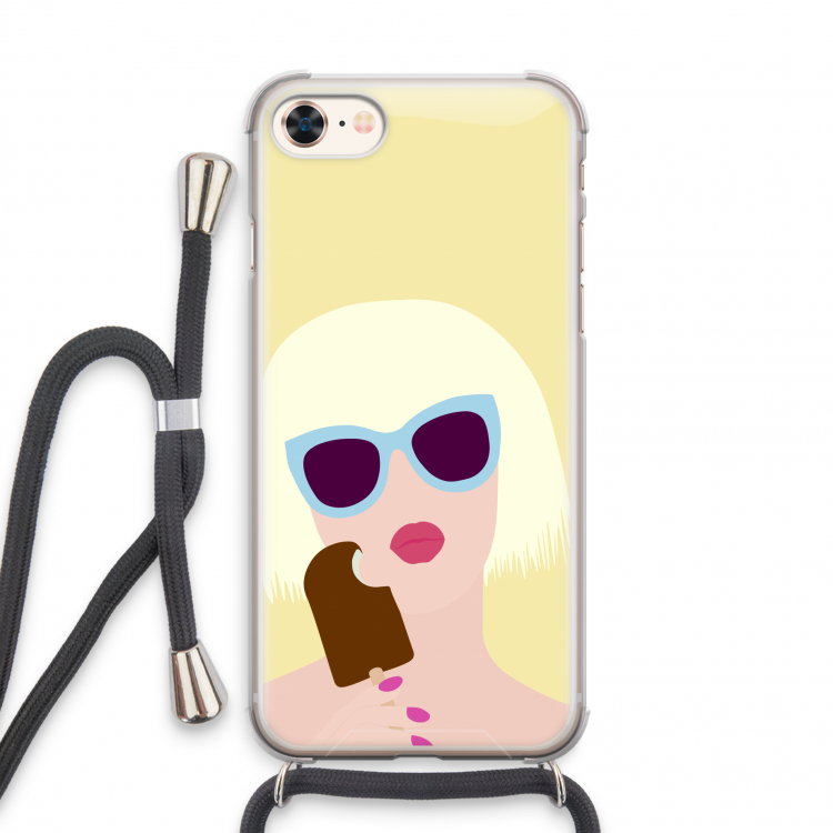 Ice cream: iPhone 7 Transparant Hoesje met koord