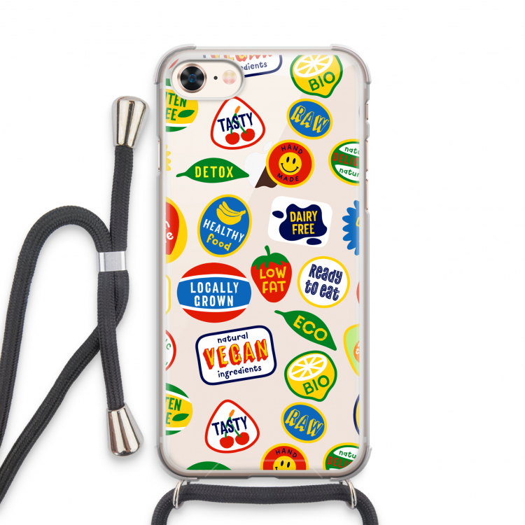 Fruitsticker: iPhone 7 Transparant Hoesje met koord