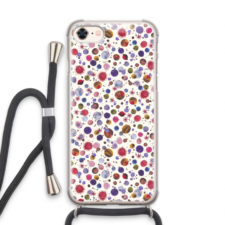 Planets Space: iPhone 7 Transparant Hoesje met koord