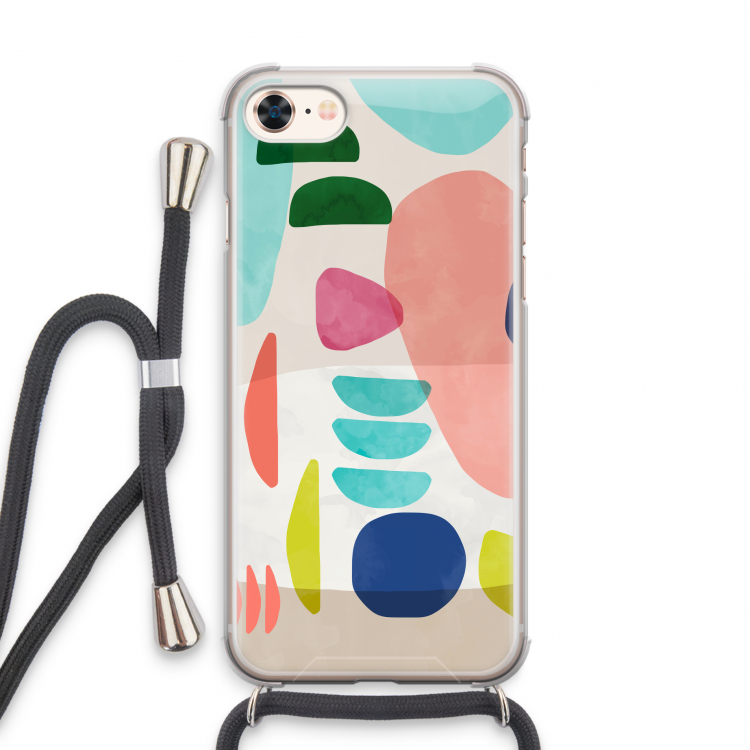 Bold Rounded Shapes: iPhone 7 Transparant Hoesje met koord