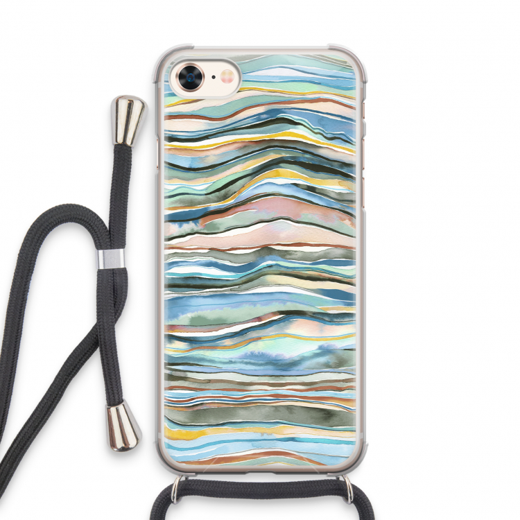 Watercolor Agate: iPhone 7 Transparant Hoesje met koord