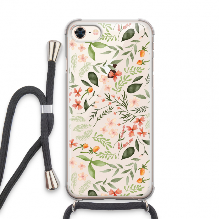 Sweet little flowers: iPhone 7 Transparant Hoesje met koord