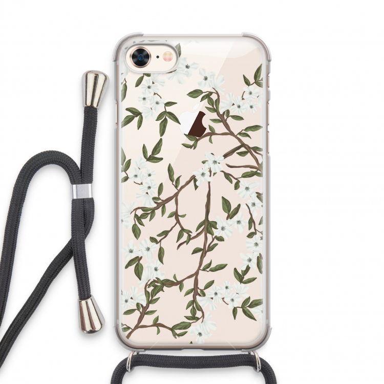 Blossoming spring: iPhone 7 Transparant Hoesje met koord