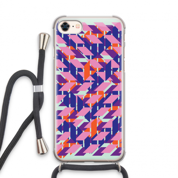 Skew Blush 3: iPhone 7 Transparant Hoesje met koord