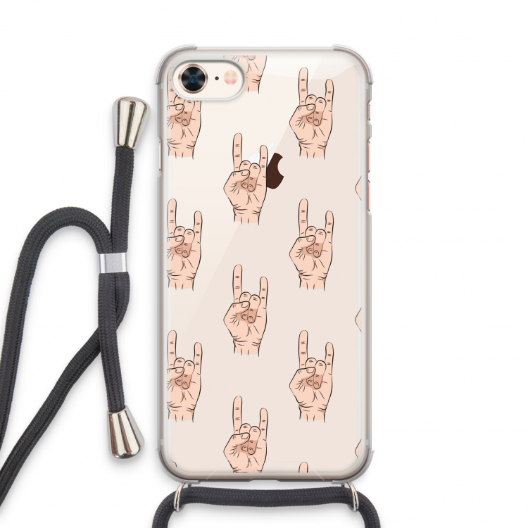 Rock: iPhone 7 Transparant Hoesje met koord