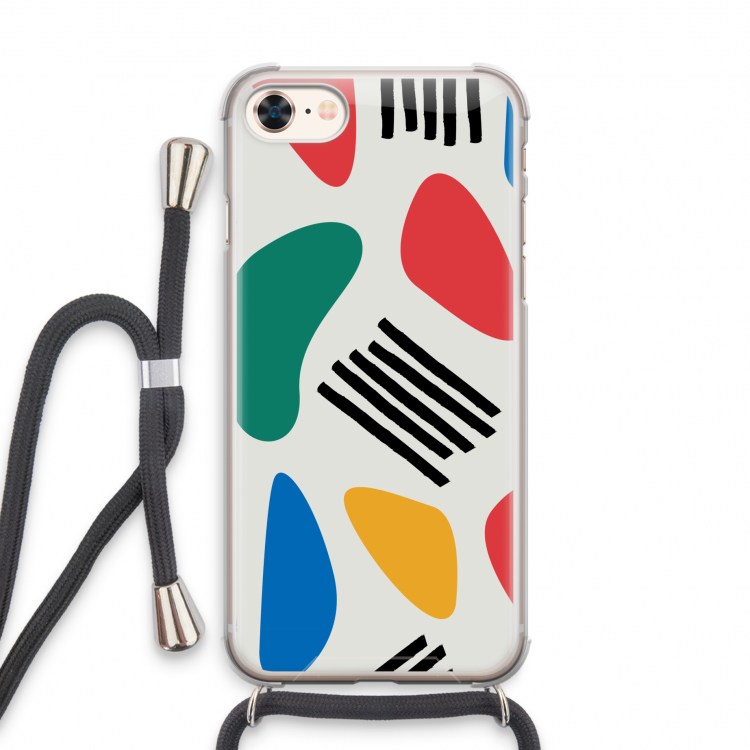 Illustratieve pop 1: iPhone 7 Transparant Hoesje met koord