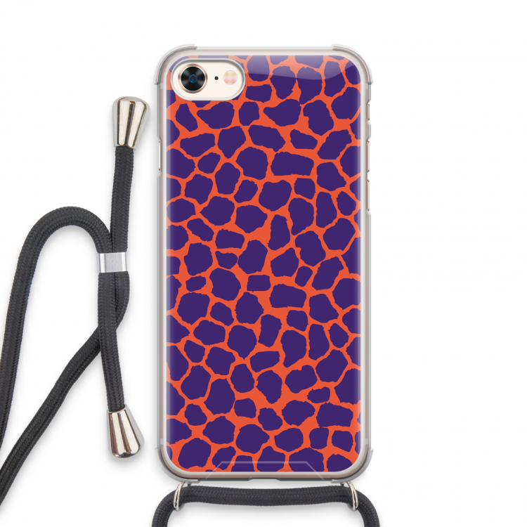 Purple Giraffe: iPhone 7 Transparant Hoesje met koord