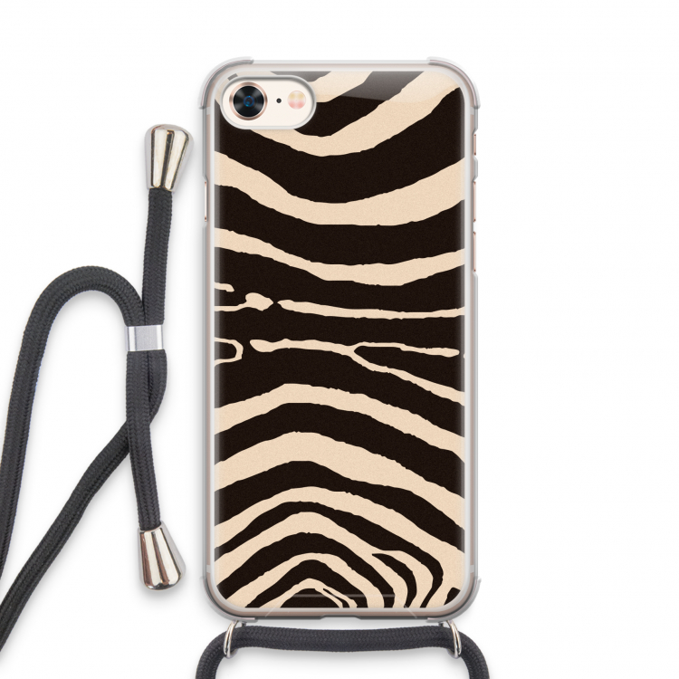 Arizona Zebra: iPhone 7 Transparant Hoesje met koord