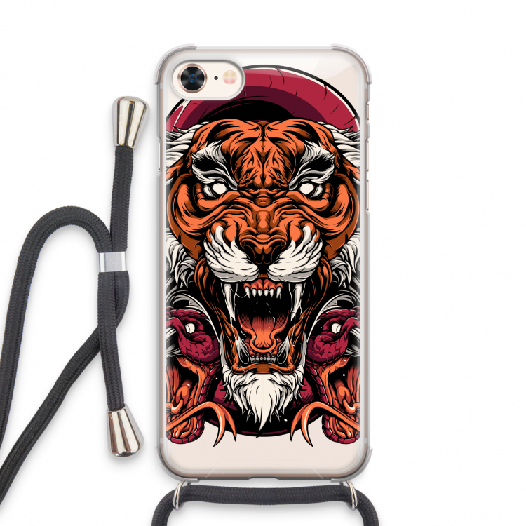 Tiger and Rattlesnakes: iPhone 7 Transparant Hoesje met koord