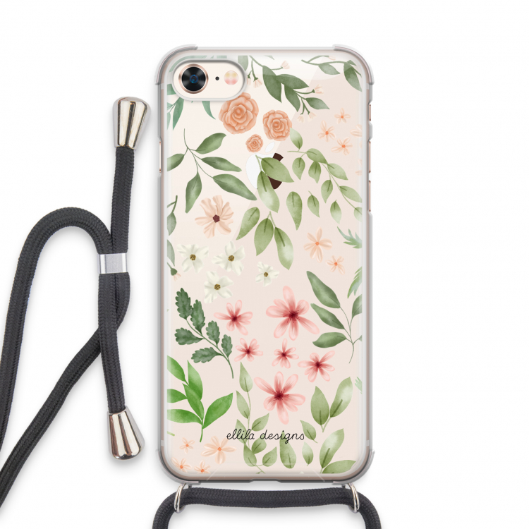 Botanical sweet flower heaven: iPhone 7 Transparant Hoesje met koord