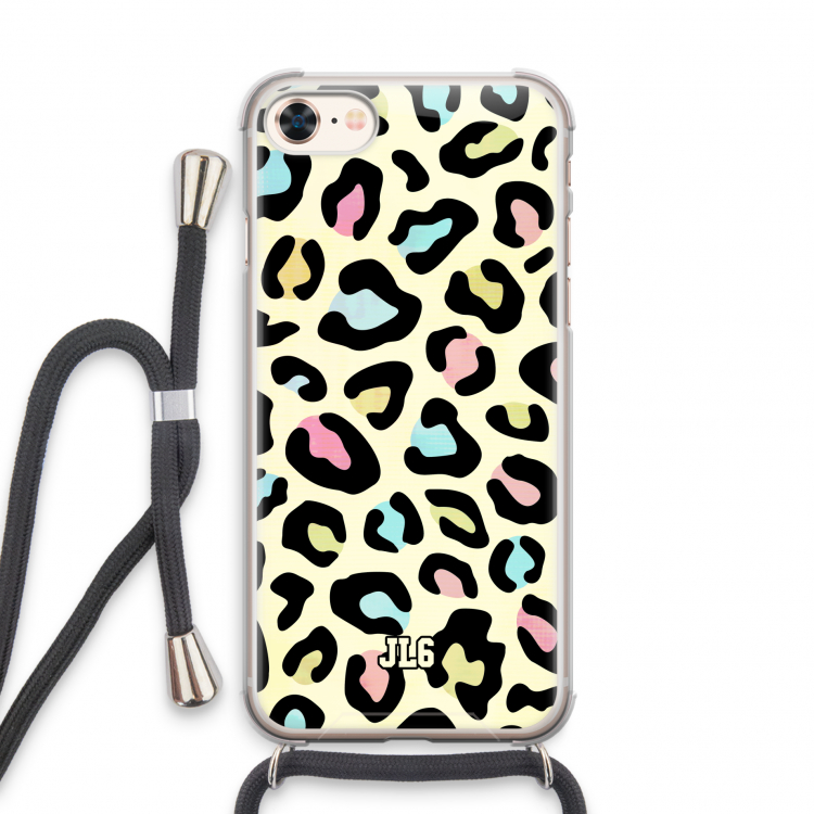 Leopard pattern: iPhone 7 Transparant Hoesje met koord