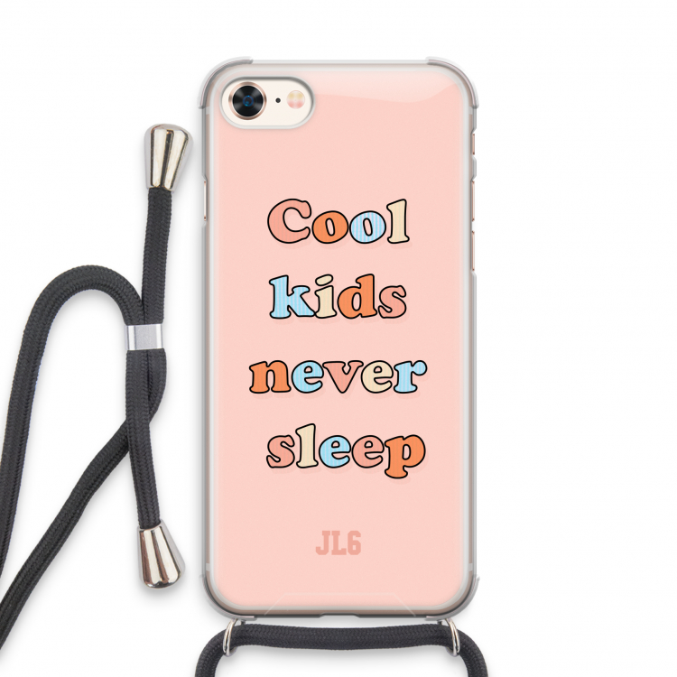 Cool Kids Never Sleep: iPhone 7 Transparant Hoesje met koord