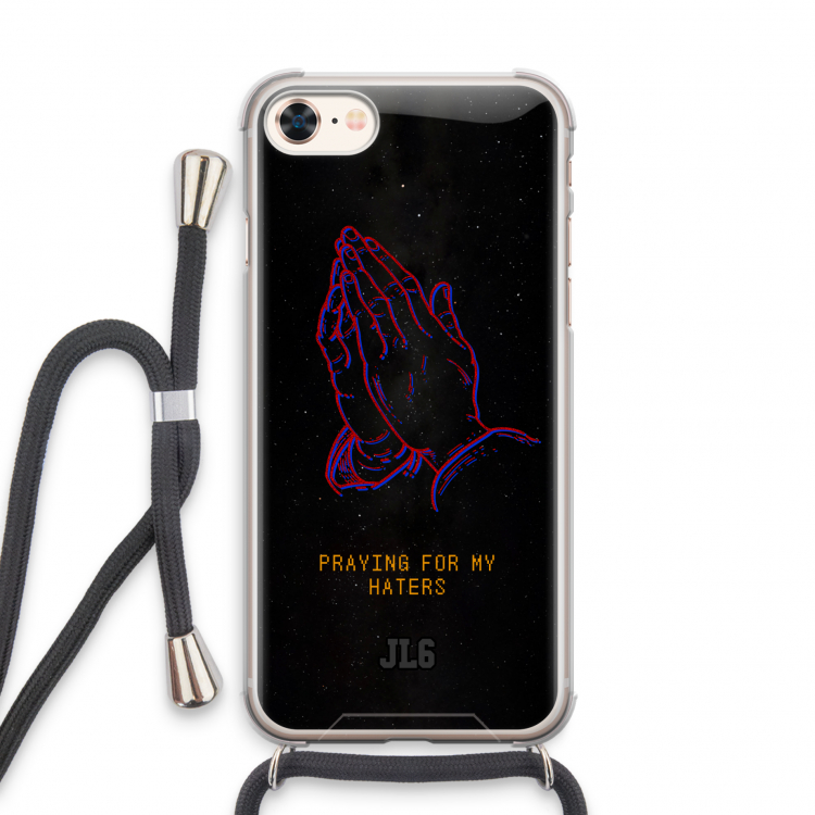 Praying For My Haters: iPhone 7 Transparant Hoesje met koord
