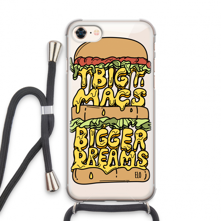 Big Macs Bigger Dreams: iPhone 7 Transparant Hoesje met koord