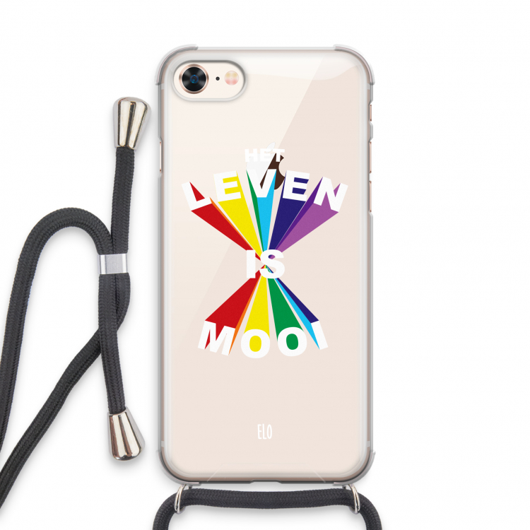Het Leven Is Mooi: iPhone 7 Transparant Hoesje met koord