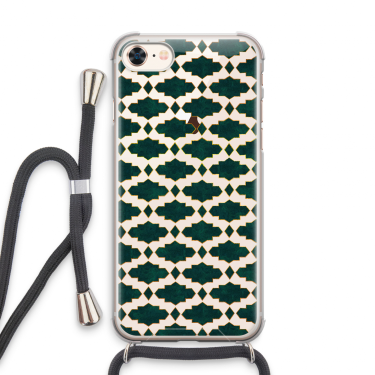 Moroccan tiles: iPhone 7 Transparant Hoesje met koord