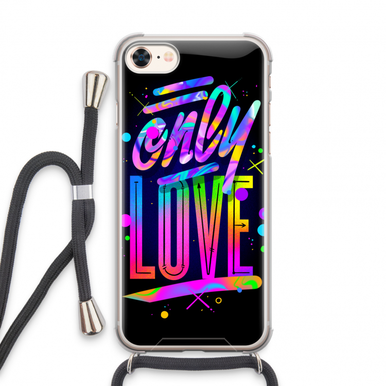 Only Love: iPhone 7 Transparant Hoesje met koord