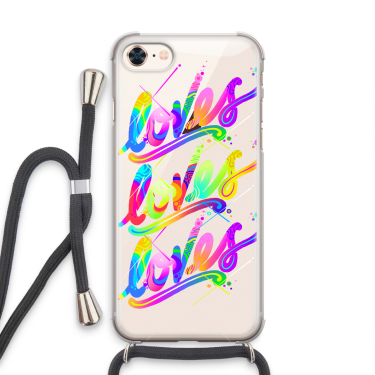 Loves: iPhone 7 Transparant Hoesje met koord