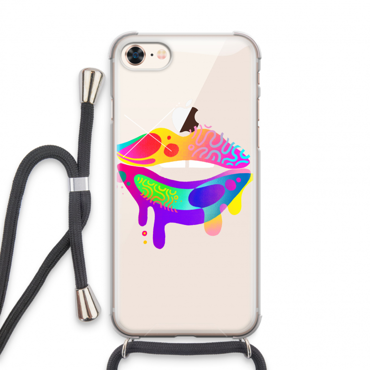 Lip Palette: iPhone 7 Transparant Hoesje met koord