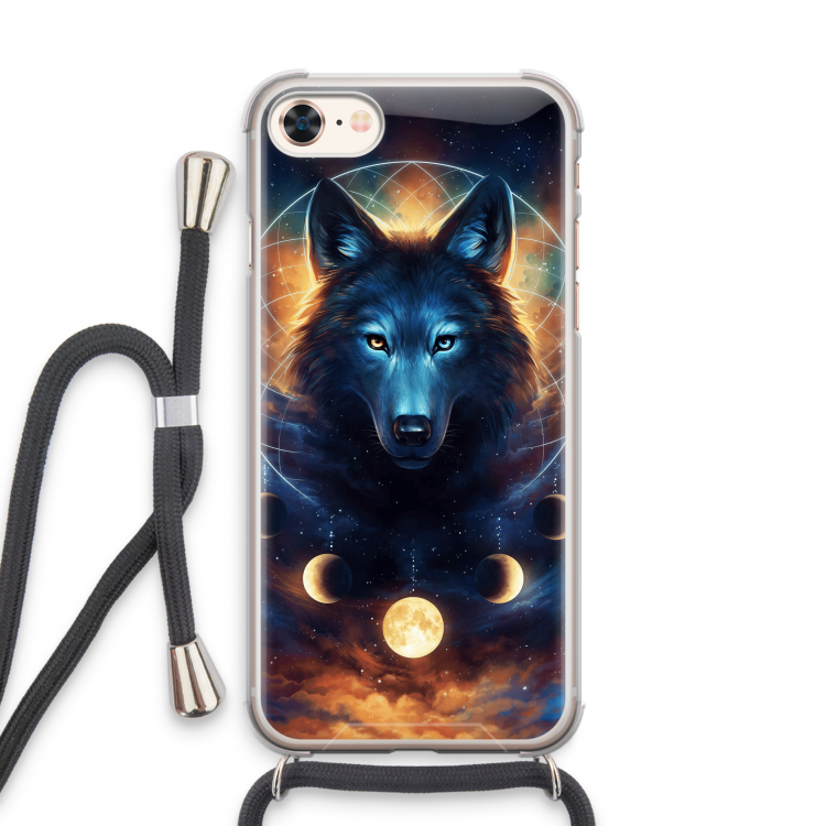 Wolf Dreamcatcher: iPhone 7 Transparant Hoesje met koord