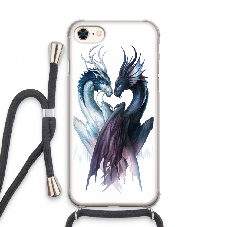 Yin Yang Dragons: iPhone 7 Transparant Hoesje met koord
