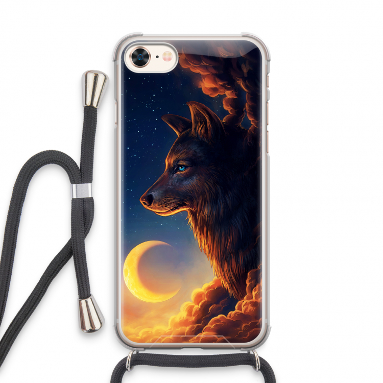 Night Guardian: iPhone 7 Transparant Hoesje met koord