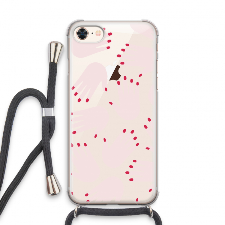 Hands pink: iPhone 7 Transparant Hoesje met koord