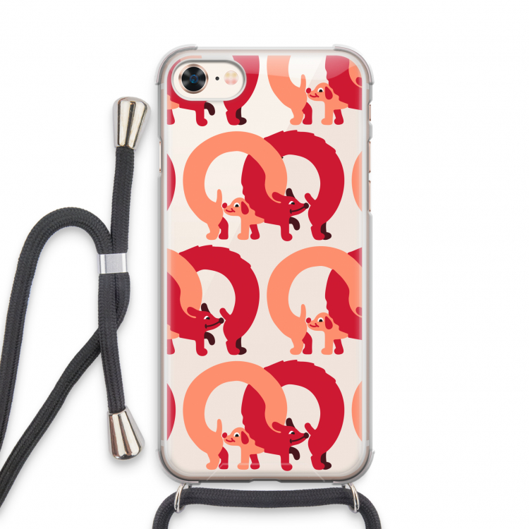 Dogs: iPhone 7 Transparant Hoesje met koord