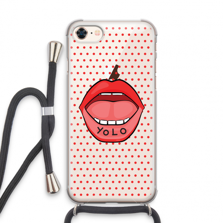 Yolo Denise: iPhone 7 Transparant Hoesje met koord
