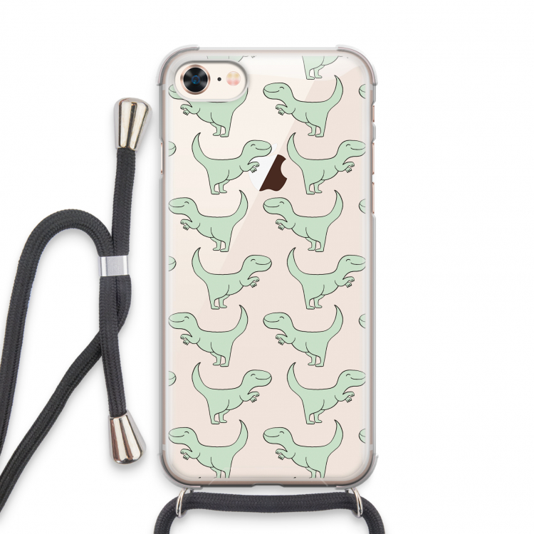 Dinos: iPhone 7 Transparant Hoesje met koord