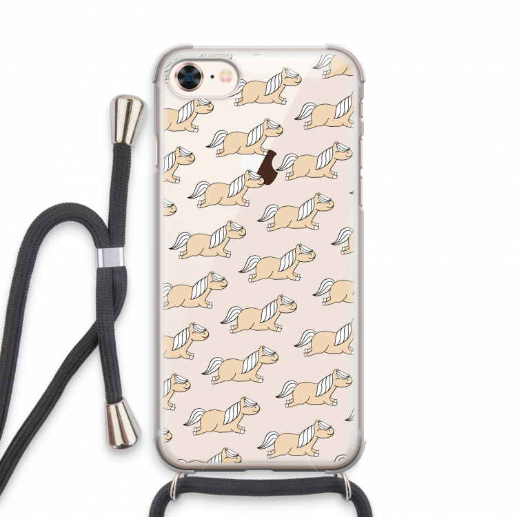 Ponys: iPhone 7 Transparant Hoesje met koord