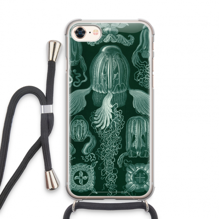 Haeckel Cubomedusae: iPhone 7 Transparant Hoesje met koord