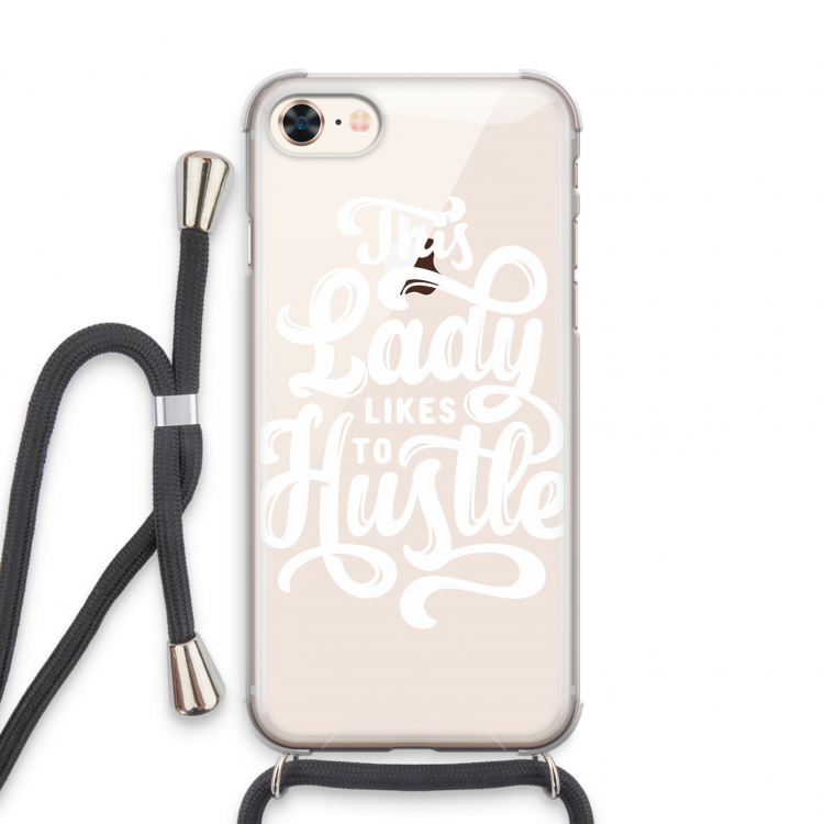 Hustle Lady: iPhone 7 Transparant Hoesje met koord