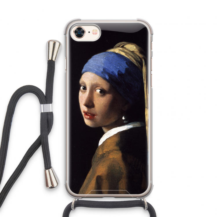The Pearl Earring: iPhone 7 Transparant Hoesje met koord