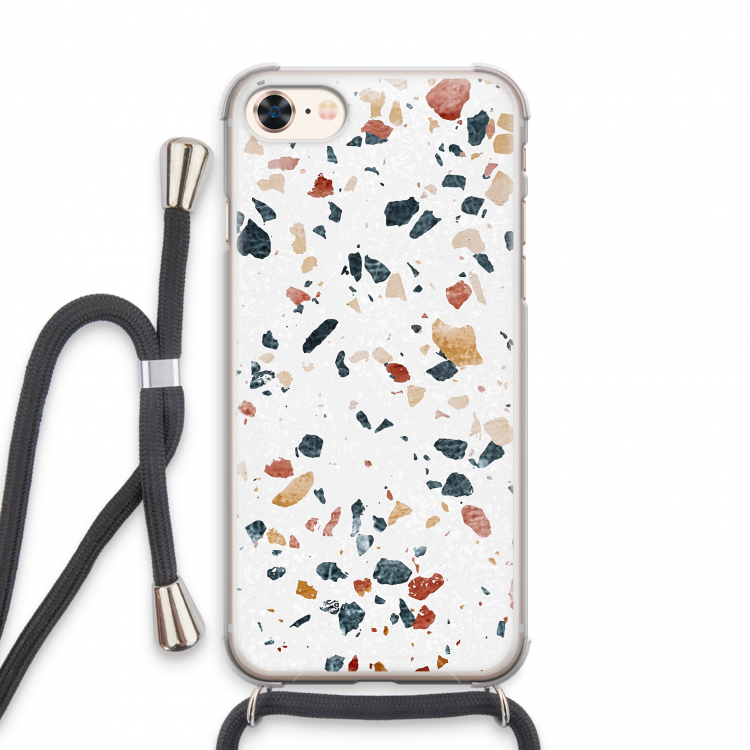 Terrazzo N°4: iPhone 7 Transparant Hoesje met koord