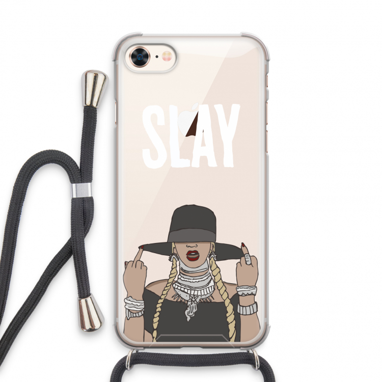 Slay All Day: iPhone 7 Transparant Hoesje met koord