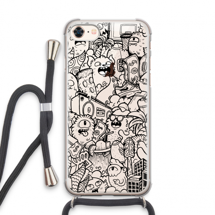 Vexx Black City : iPhone 7 Transparant Hoesje met koord