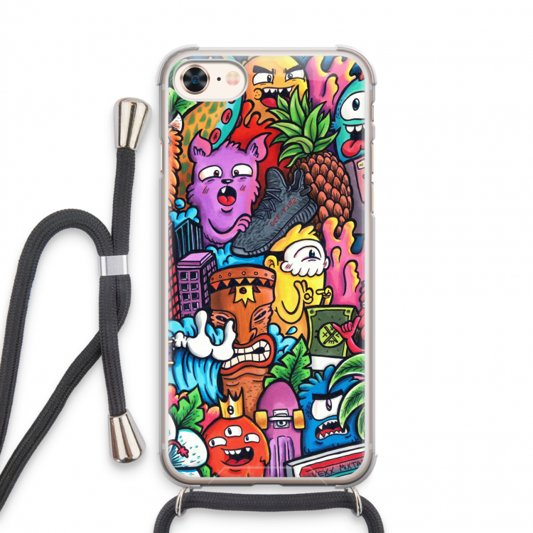 Vexx Mixtape: iPhone 7 Transparant Hoesje met koord
