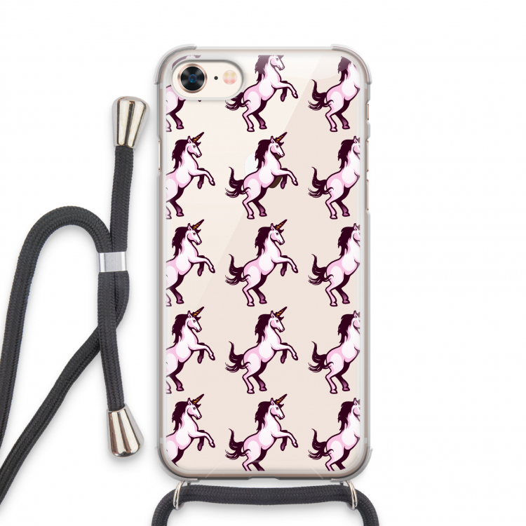 Musketon Unicorn: iPhone 7 Transparant Hoesje met koord