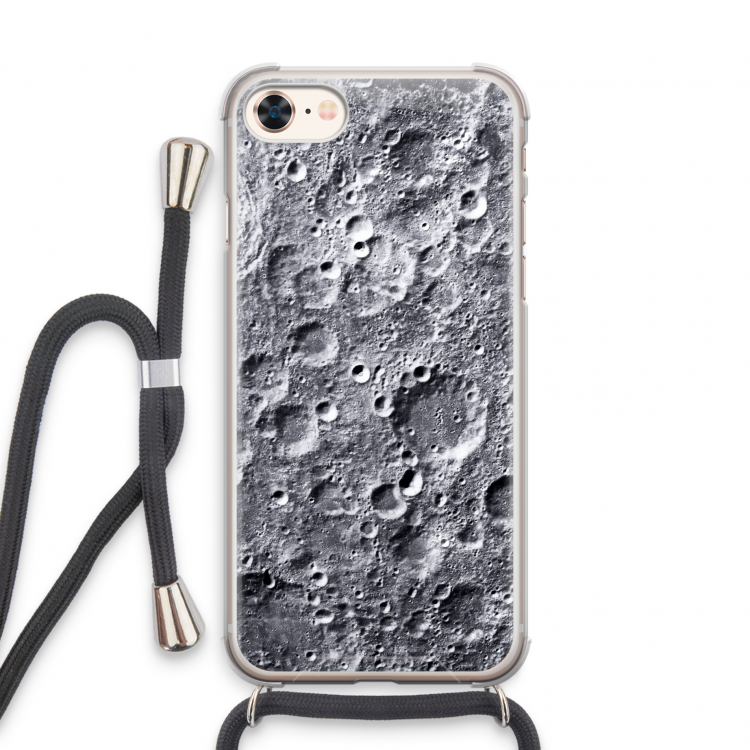 Maanlandschap: iPhone 7 Transparant Hoesje met koord
