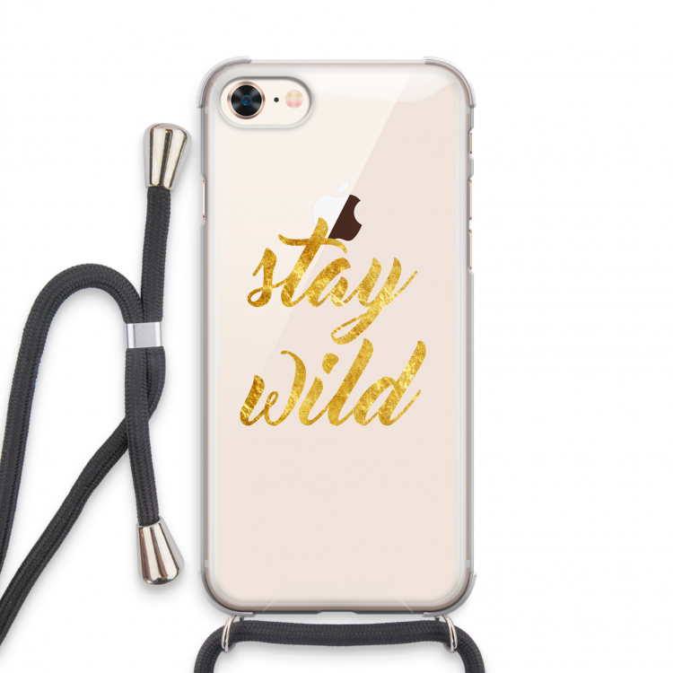 Stay wild: iPhone 7 Transparant Hoesje met koord