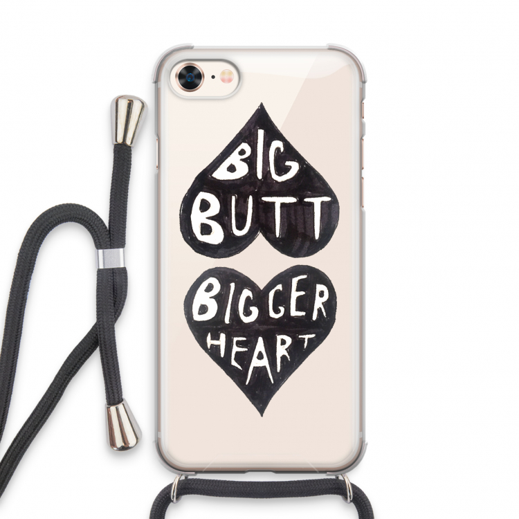 Big butt bigger heart: iPhone 7 Transparant Hoesje met koord